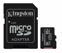 Карта памяти Kingston microSDHC 32 ГБ Class 10, V10, A1, UHS-I, R/W 100/10 МБ/с, адаптер на SD, 1 шт