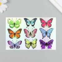 Голографические наклейки (стикеры) "Бабочки" 10х15 см, 5-216 10153618