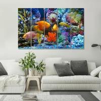 Модульная картина/Модульная картина на холсте/Модульная картина в подарок/ Аквариумные рыбки - Aquarium fish 125х80