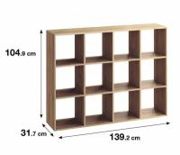 Стеллаж SPACEO KUB 12 секций 105x139x32 см ЛДСП цвет дуб