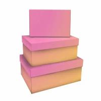 Набор прямоугольных коробок 3в1 MESHU "Yellow-pink gradient" (19*12*7,5-15*10*5см) 1 шт