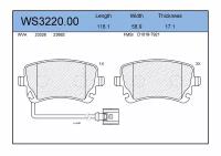 Колодки тормозные дисковые зад JEENICE WS3220.00