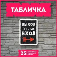 Таблички информационные для интерьера Вход Выход мем прикол