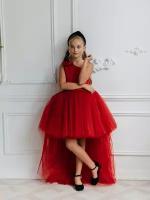 Платье, размер 134-140, красный