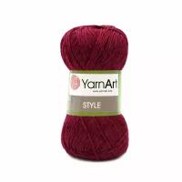 Пряжа для вязания YarnArt 'Style' 50гр 185м (67% хлопок, 33% вискоза) (676 бордо), 5 мотков