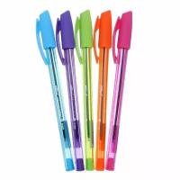 Ручка шариковая Beifa Advanced Ball Pens, трехгранная, узел 0.7, чернила синие на масляной основе, микс (комплект из 50 шт)