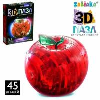 3D пазл «Яблоко», кристаллический, 45 деталей, цвета микс