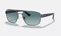 Солнцезащитные очки унисекс, нестандартные RAY-BAN с чехлом, линзы синие, RB3663-004/3M/60-17