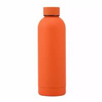 Термобутылка двухслойная из нержавеющей стали/ Бутылка для напитков/ Оранжевая бутылка для воды 500 мл/ Спортивная бутылка