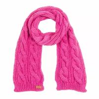 Однотонный трикотажный шарф "унисекс" с косами | Объёмная вязка, цвет малиновый, 20х180 см