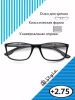 Очки для зрения +2.75 RFC-1185 (пластик) черный / универсальные готовые очки для чтения с диоптриями +2.75