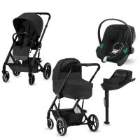 Коляска 4в1 Cybex Balios S Lux 2023 Moon Black с базой isofix (с адаптером и дождевиком)