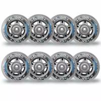 Набор колес для роликов (8шт.) Fila Wheels 72mm/82A + ABEC 5 + Alu Spacer 6mm