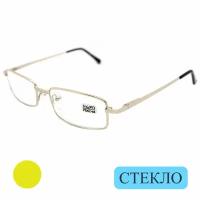 Качественные очки для чтения из медицинской стали (+1.75) ELITE 5096, линза стекло, цвет золотистый, РЦ 62-64, с салфеткой