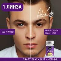 Контактные линзы цветные ADRIA, Adria Crazy, Квартальные, BLACK OUT, -0,00 / 14 / 8,6 / 1 шт