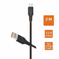 Кабель GoPower GP01M-2M USB - microUSB 2м 2.1A черный