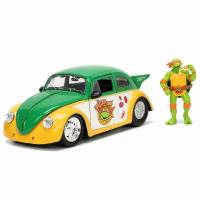 Набор Hollywood Rides Машинка с Фигуркой Jada Toys 2.75"+1:24 Hollywood Rides TMNT HWR VW Drag Beetle w/ Michelangelo Figure 33741