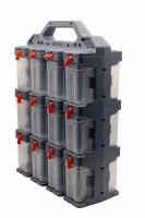 Органайзер для мелочей Blocker Expert модульный, 24 модуля, серо-свинцовый/оранжевый