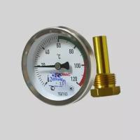 Термометр биметаллический ТБП-63/50 (0.+120С), G1/2, L50, D63