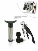 Climadiff Набор, двухуровневый штопор, две вакуумные пробки, насос, Vin Bouquet 2 Level Corkscrew & Pump Set