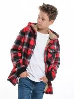 Куртка для мальчиков Mini Maxi, модель 7856, цвет красный/серый/клетка (146)