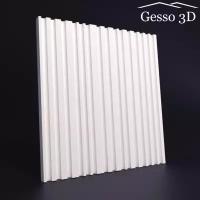 Гипсовая панель Gesso 3D "Рейка Тикс" 500x500x25 мм, Упаковка 20 шт, 5 м2