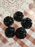 Декоративные украшения, акриловые Розы, черные,25мм,5шт