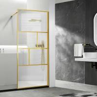 Vincea Душевые перегородки Walk-In HС Art VSW-1HC800CFBG 800х2000 цвет брашированное золото стекло прозрачное/рифленое Vincea