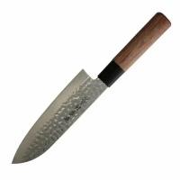 Нож кухонный Santoku 165 мм, сталь DSR-1K6, рукоять стабилизированная древесина - KANETSUNE