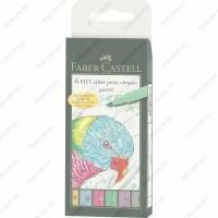 Набор капиллярных ручек Faber-Castell 6 PITT Artist Pen Brush Pastel, 6 шт. пастельные оттенки, наконечник B (167163)