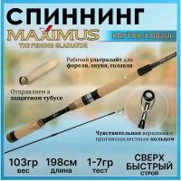 Спиннинг Maximus RAPTOR-X 662UL 1.98м 1-7гр, в тубусе