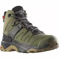 Ботинки хайкеры Salomon X ULTRA 4 MID WIDE GTX, размер 9, зеленый