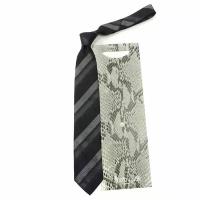 Строгий черно-серый галстук для официальных случаев Roberto Cavalli 824941