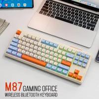 Клавиатура беспроводная с подсветкой Wolf M87 мембранная блютуз для компьютера ноутбука телефона русская английская игровая game/gaming пк usb