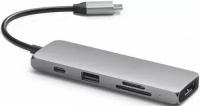 Адаптер Satechi Multiport Pro ST-UCMPAM USB Type-C/2xUSB-C/3xUSB 3.0/HDMI 4K/SD/micro-SD, серый космос