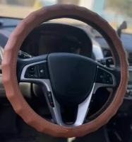 Оплетка на руль Ленд Ровер Рендж Ровер Эвок (2018 - 2024) внедорожник 5 дверей / Land Rover Range Rover Evoque, искусственная кожа (высокого качества), Коричневый