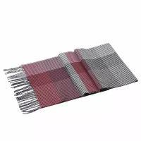 Мужской текстильный шарф | Стильное мягкое кашне, цвет серо-бордовый, 170х30 см
