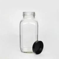 Бутылка с черной крышкой ПЭТ 0,25 л с широким горлом квадратная 50 шт