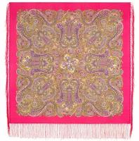 Платок шерстяной Павловопосадские платки Весенняя метель 5, розовый, 89 х 89 см