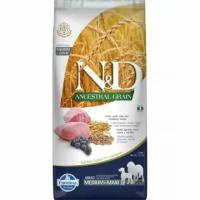 N&D ancestral grain dog ягненок, спельта, овес и черника для взрослых собак medium & maxi 12 кг