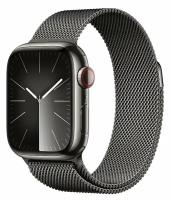 Умные часы Apple Watch Series 9 45 мм Steel Case GPS + Cellular, Graphite Milanese Loop