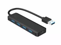 Хаб USB 3.0 Gembird UHB-C414 черный (порт Type-C)