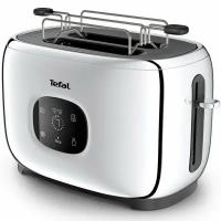 Тостер Tefal Majestuo TT883D10 с сенсорным дисплеем, 2 слотами, 7 уровнями поджарки, таймером и функцией разморозки, 1050 Вт, серебристый