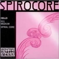 Cello string set Thomastik Spirocore S31 - Twisted spiral steel 4/4 cello string set with less inertia and improved vibration, medium tension