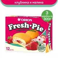 Печенье Orion Fresh Pie, клубника и малина, 3 шт по 300 г