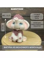 Фигурка из молочного шоколада. Мамонтёнок. Декор для торта. Съедобная фигурка