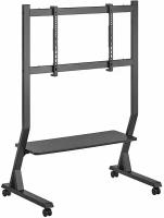 Стойка для телевизора 40"-90" с кронштейном, мобильная Ridberg LDT03-25FLW (Black)