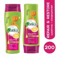 Dabur Vatika Комплект шампунь и кондиционер "Исцеление и Восстановление" (Repair & Restore) по 200 мл