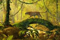 Фотообои на стену HARMONY Decor HD4-222 Леопард в джунглях, 400 х 270 см, флизеиновые
