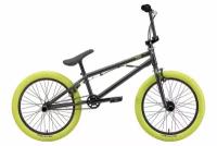 Велосипед Stark Madness BMX 3 (2024) 9" антрацитовый матовый/антрацитовый глянцевый, зеленый/хаки